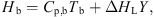$$ {H}_{\mathrm{b}}={C}_{\mathrm{p},\mathrm{b}}{T}_{\mathrm{b}}+\Delta {H}_{\mathrm{L}}Y, $$