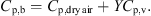 $$ {C}_{\mathrm{p},\mathrm{b}}={C}_{\mathrm{p},\mathrm{dry}\enspace \mathrm{air}}+Y{C}_{\mathrm{p},\mathrm{v}}. $$