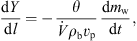 $$ \frac{\mathrm{d}Y}{\mathrm{d}l}=-\frac{\mathrm{\theta }}{\dot{V}{\rho }_{\mathrm{b}}{v}_{\mathrm{p}}}\frac{\mathrm{d}{m}_{\mathrm{w}}}{\mathrm{d}t}, $$