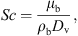 $$ {Sc}=\frac{{\mu }_{\mathrm{b}}}{{\rho }_{\mathrm{b}}{D}_{\mathrm{v}}}, $$
